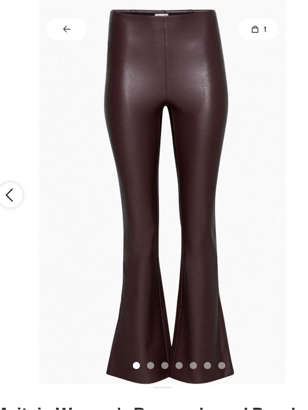 Wilfred Spiced Burgundy Roma Vegan Leather Flare Pants